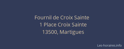 Fournil de Croix Sainte