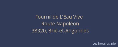 Fournil de L'Eau Vive