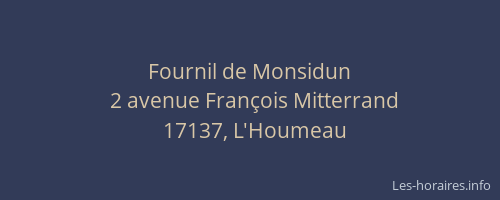 Fournil de Monsidun