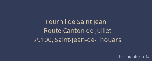 Fournil de Saint Jean