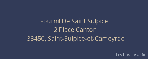 Fournil De Saint Sulpice