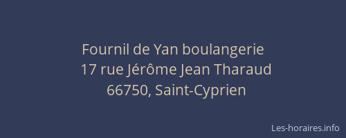 Fournil de Yan boulangerie