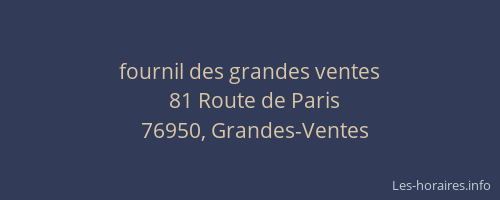 fournil des grandes ventes