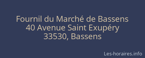 Fournil du Marché de Bassens