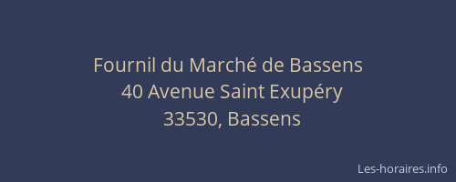 Fournil du March&eacute; de Bassens