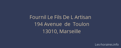 Fournil Le Fils De L Artisan