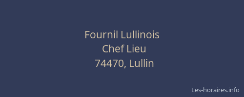 Fournil Lullinois