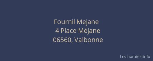 Fournil Mejane