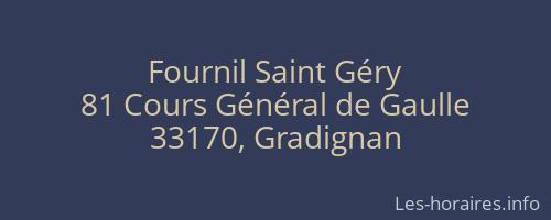 Fournil Saint Géry