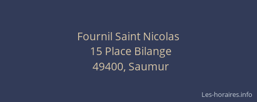 Fournil Saint Nicolas