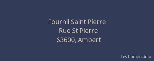 Fournil Saint Pierre