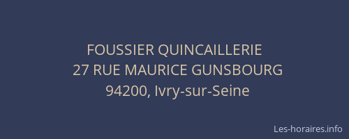 FOUSSIER QUINCAILLERIE