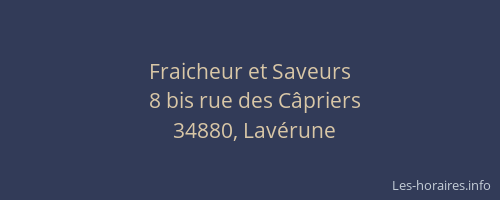 Fraicheur et Saveurs