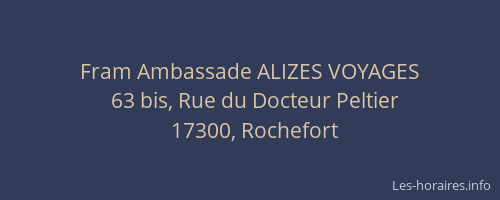 Fram Ambassade ALIZES VOYAGES