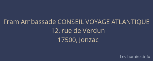 Fram Ambassade CONSEIL VOYAGE ATLANTIQUE