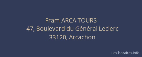 Fram ARCA TOURS