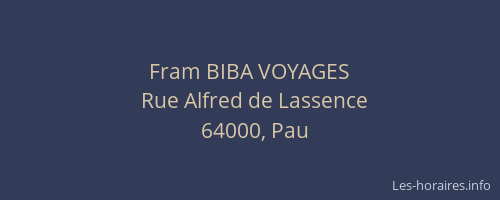 Fram BIBA VOYAGES