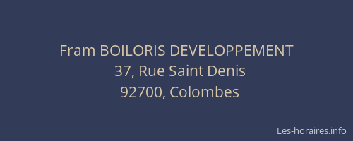 Fram BOILORIS DEVELOPPEMENT