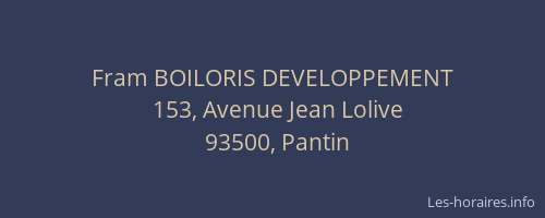 Fram BOILORIS DEVELOPPEMENT
