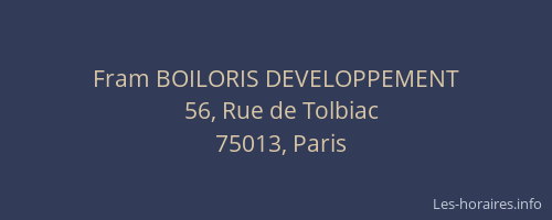 Fram BOILORIS DEVELOPPEMENT
