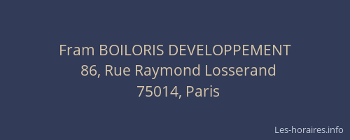 Fram BOILORIS DEVELOPPEMENT