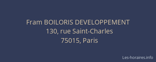 Fram BOILORIS DEVELOPPEMENT