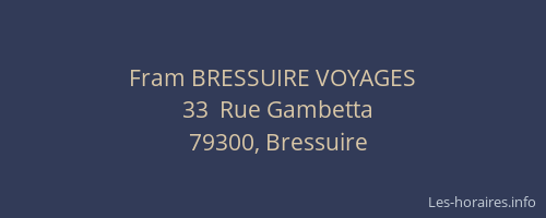 Fram BRESSUIRE VOYAGES
