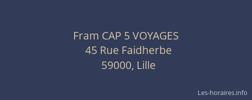 Fram CAP 5 VOYAGES