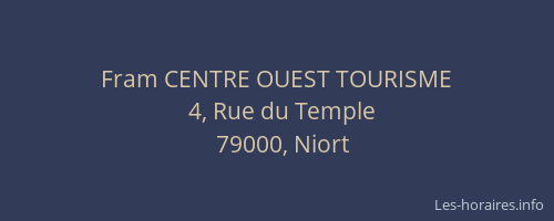 Fram CENTRE OUEST TOURISME