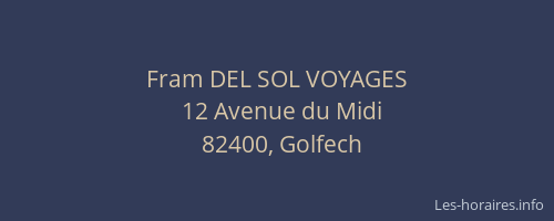 Fram DEL SOL VOYAGES