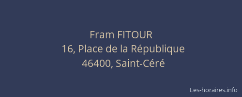 Fram FITOUR