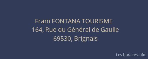 Fram FONTANA TOURISME
