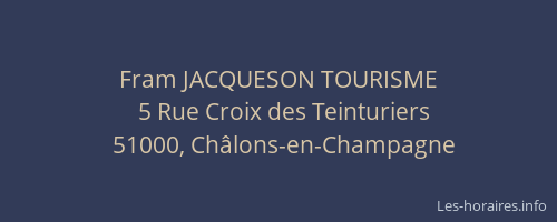 Fram JACQUESON TOURISME