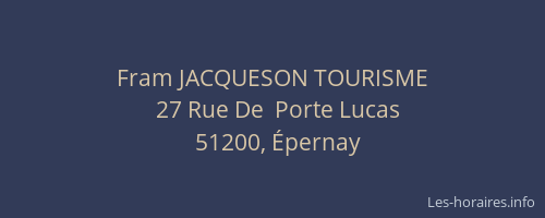 Fram JACQUESON TOURISME