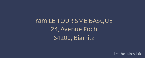 Fram LE TOURISME BASQUE