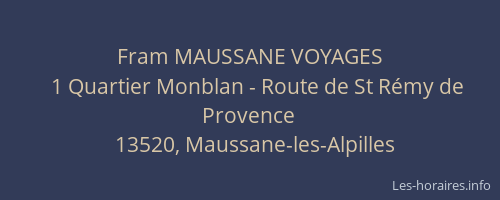 Fram MAUSSANE VOYAGES