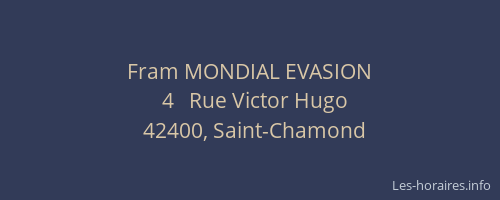 Fram MONDIAL EVASION