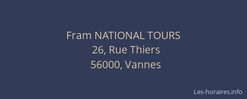 Fram NATIONAL TOURS