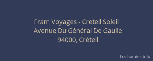 Fram Voyages - Creteil Soleil