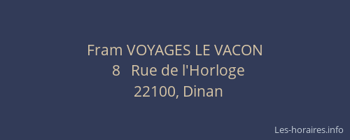 Fram VOYAGES LE VACON