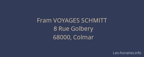 Fram VOYAGES SCHMITT