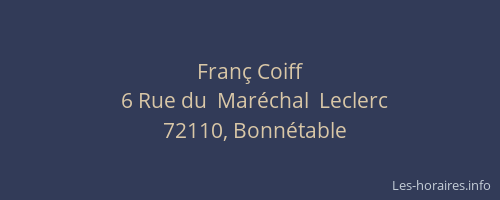 Fran&ccedil; Coiff