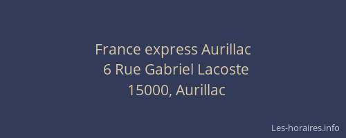 France express Aurillac