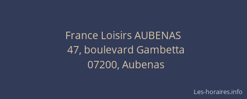 France Loisirs AUBENAS