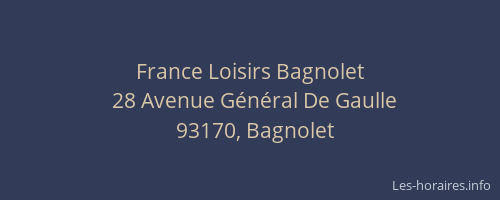 France Loisirs Bagnolet