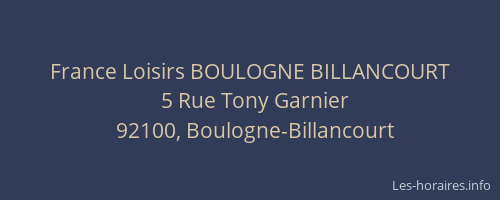 France Loisirs BOULOGNE BILLANCOURT
