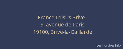 France Loisirs Brive