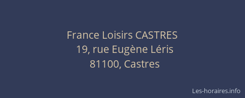 France Loisirs CASTRES