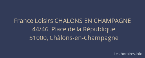 France Loisirs CHALONS EN CHAMPAGNE