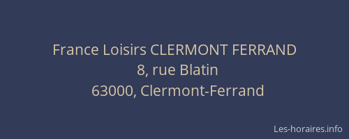 France Loisirs CLERMONT FERRAND